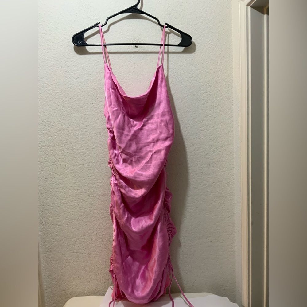 Bardot Revolve Mini Ruched Dress Women's 6 Small Vint Pink Cocktail Party Event - Picture 3 of 10